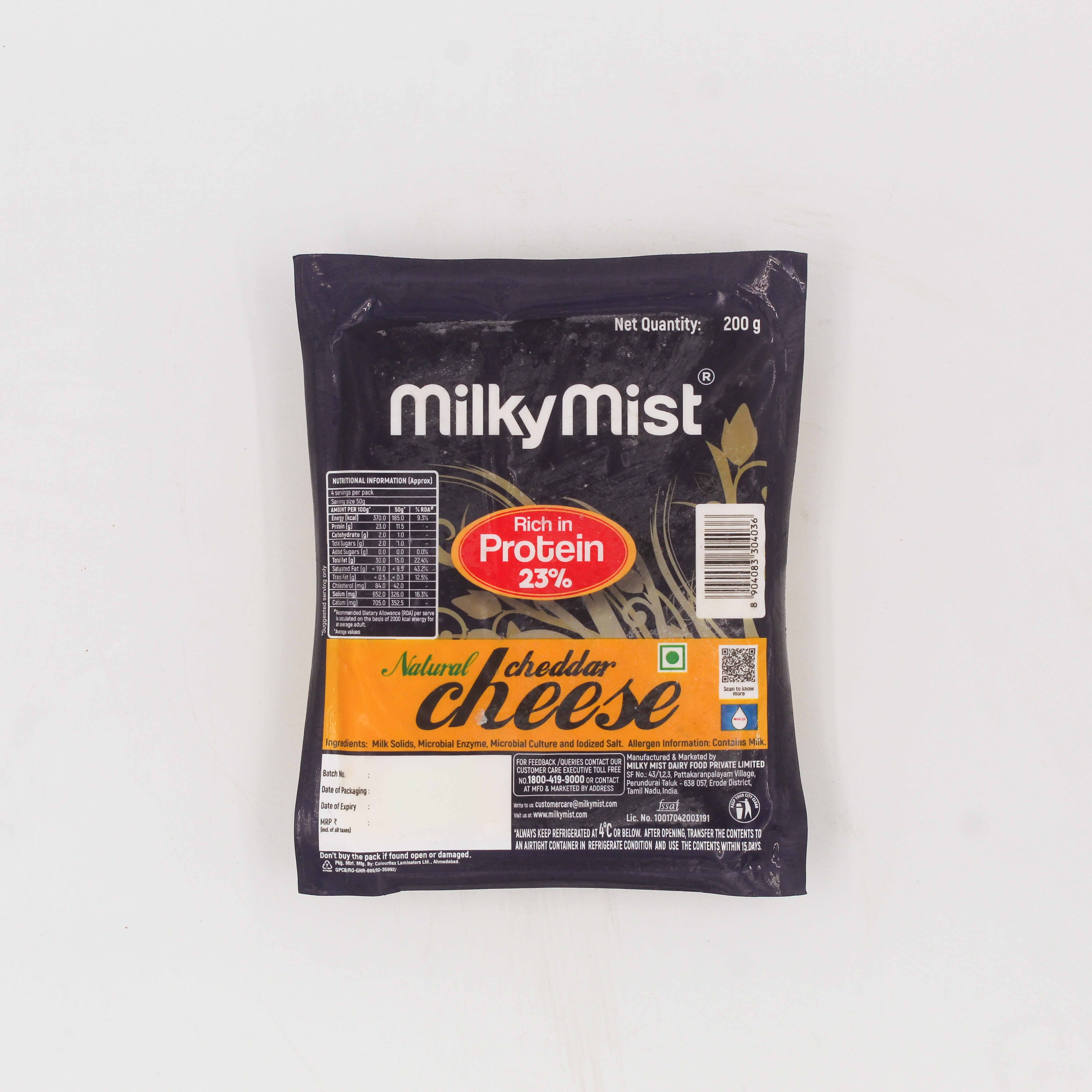Milky Mist Cheese Cheddar 200grams